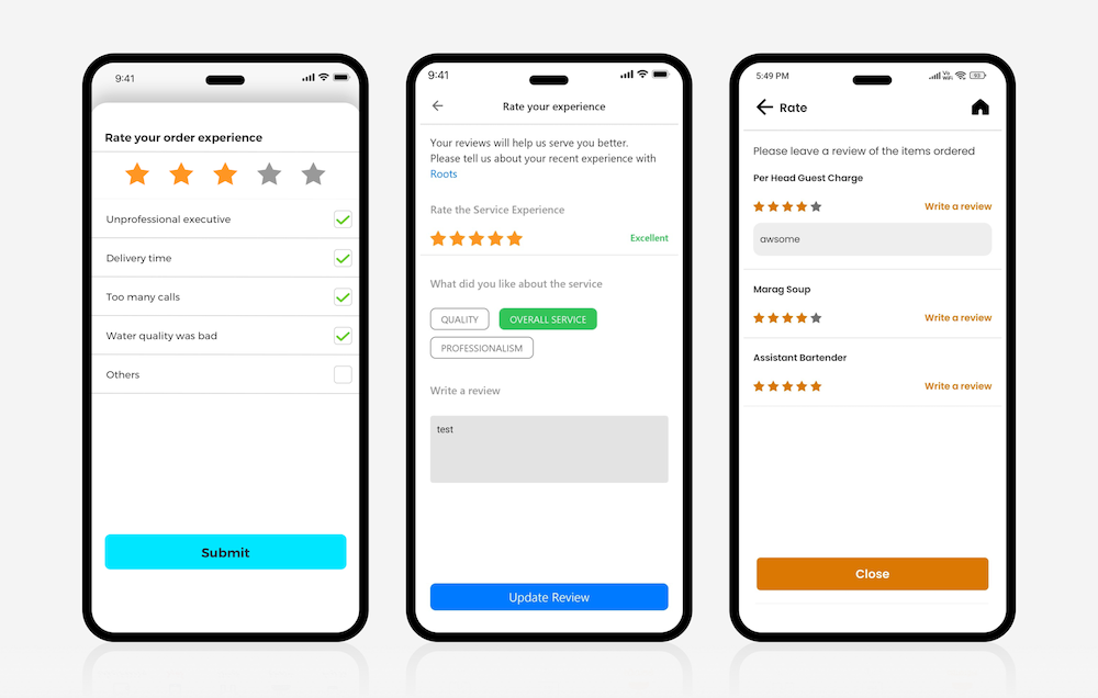 Feedback, Rating & Reviews